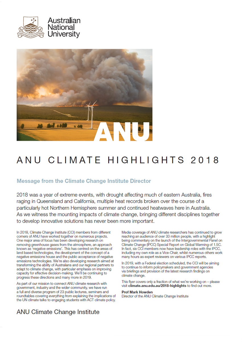 ANU Climate Highlights 2018