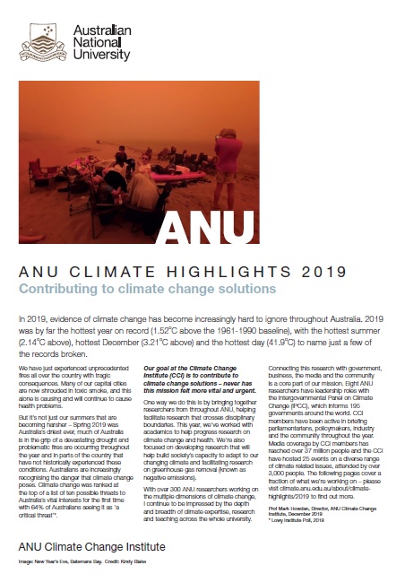 ANU Climate Highlights 2019