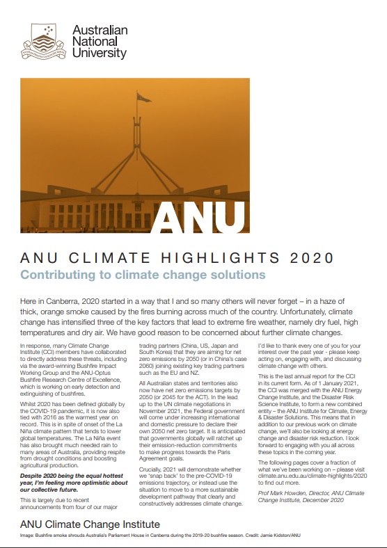 ANU Climate Highlights 2020