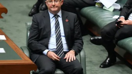 A photograph of Anthony Albanese and Labor frontbenchers sitting in the House of Representatives during Question Time.