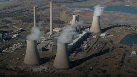 An aerial photograph of a coal-fired power station.