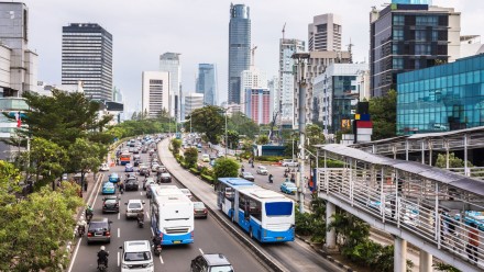 Heavy traffic in Jakarta