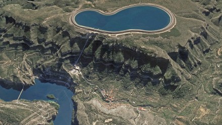 The Cortes La Muela Pumped Stroge Hydropower Plantis the largest Pumped storage power plant of Europe in Spain