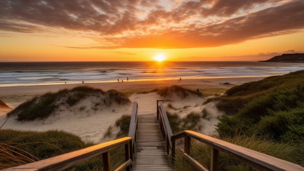 Sunrise over beach