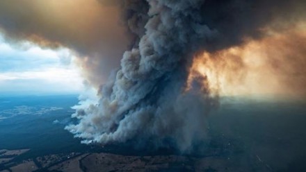 The bushfire emergency, arising from the drought, has become a national crisis.  Supplied DELWP Gippsland