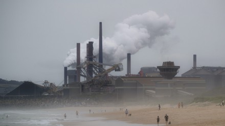A photograph of a steelworks and coal loading facility in Port Kembla, New South Wales.