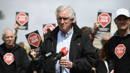 Dr John Hewson being interviewed by press
