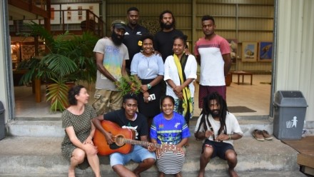 Participants in Vanuatu Artists Fellowship Arts Development Workshop October 2019 Fondation Suzanne Gallery Port Vila.