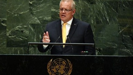 Yeah, nah. Prime Minister Scott Morrison says Australia probably won’t announce more ambitious climate targets. Picture: Mick Tsikas/APSource:AAP
