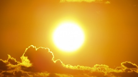 The sun and below it some clouds