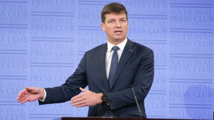 Minister for Energy and Emissions Reduction Angus Taylor during his address to the National Press Club.