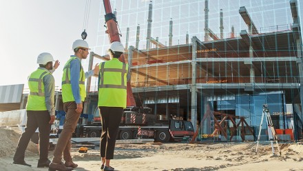 Workers on construction site