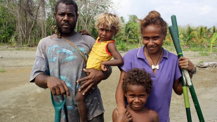 A family in the Solomon Islands