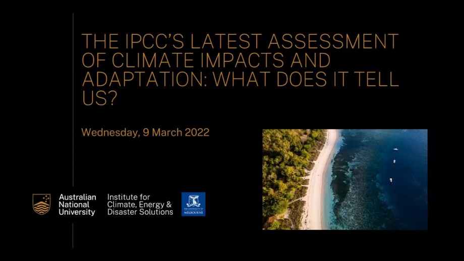 The IPCC’s latest assessment of climate impacts and adaptation options: What does it tell us?