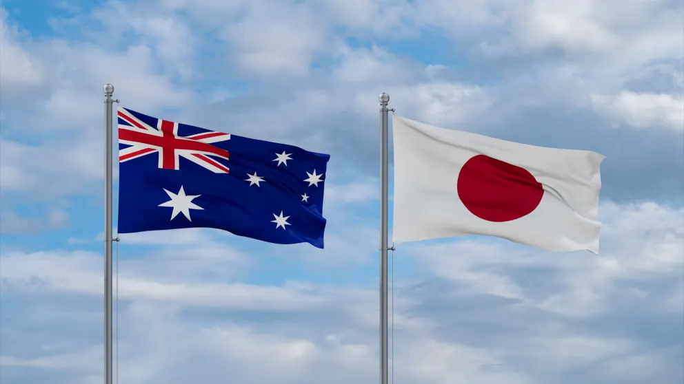 Japanese and Australian flag